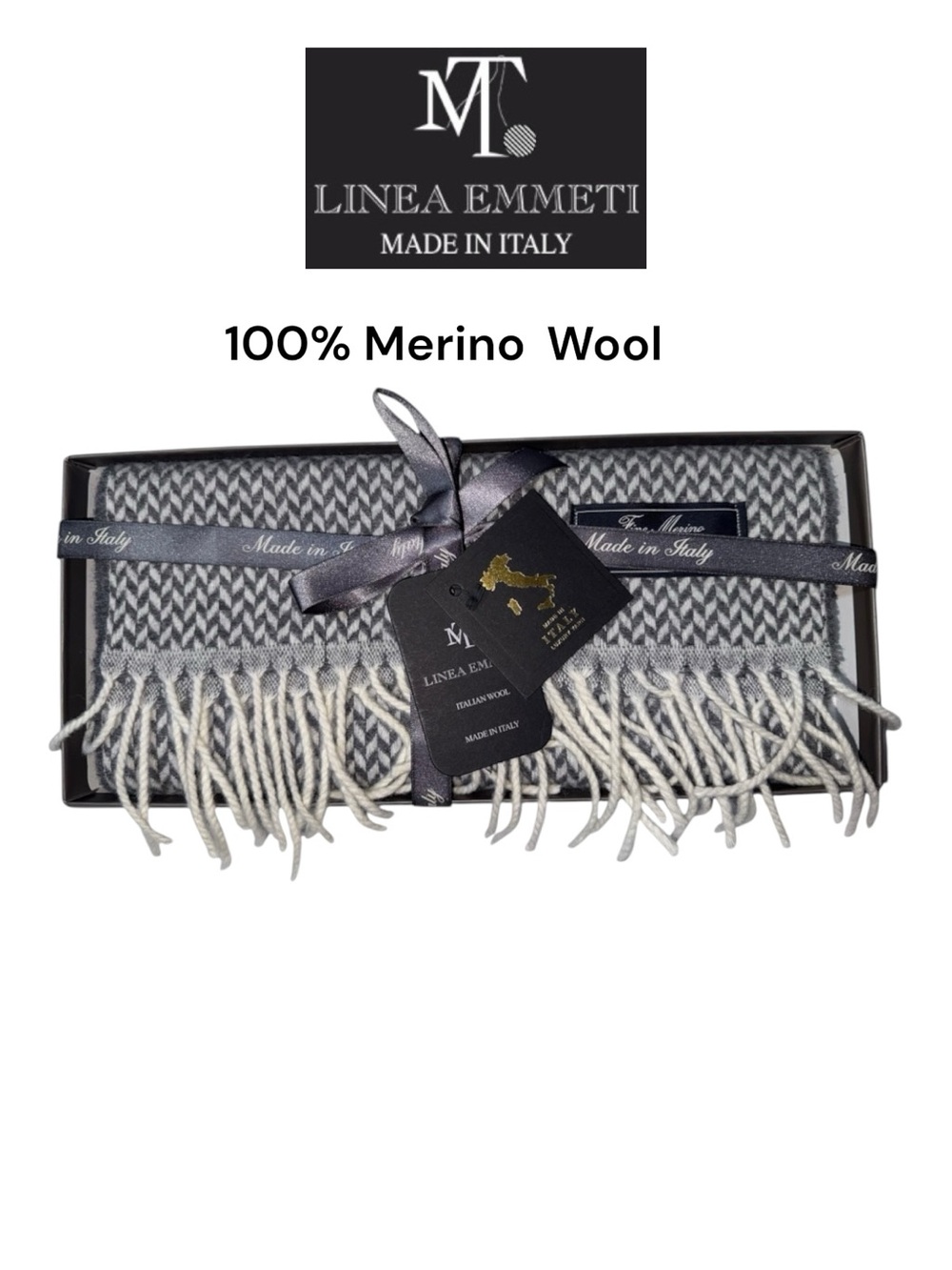 LINEA EMMETI (NWT) 100% Fine Merino Wool Scarf